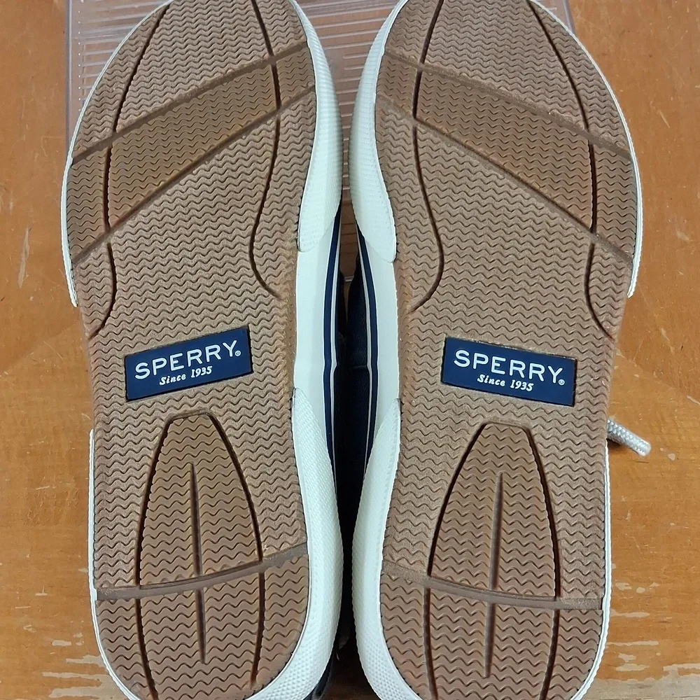 Sperry Top-Sider Memory Foam Canvas Blue & White Mens 8 Casual Preppy Boat Shoes
